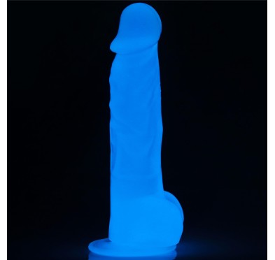 Dildo led giętkie duży penis podświetlany 21,5 cm